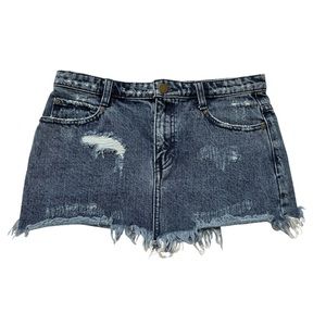 Free People Mini Denim Jean Skirt
